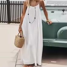 Vestido Lino Natural de Verano – Suelto, Cómodo y Casual